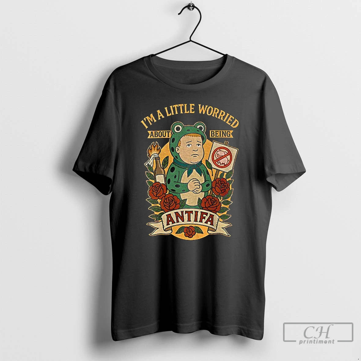 Classic Im A Little Worried About Being Antifa Antifa Protest Portland Frog Bobby Hill Mashup