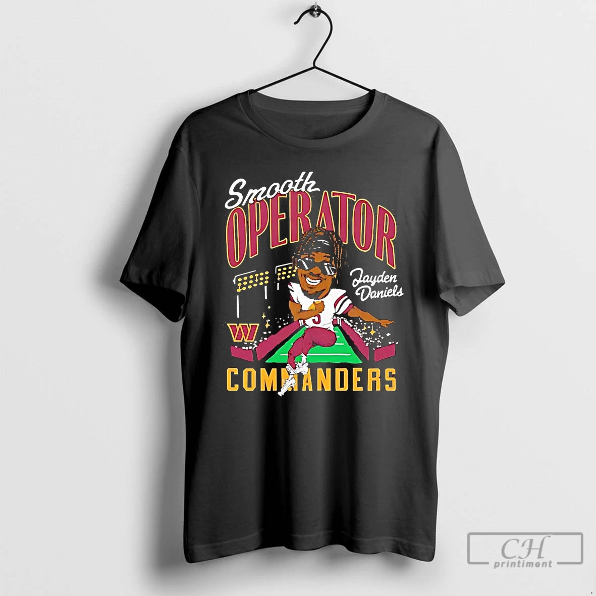 Classic Jayden Daniels Smooth Operator Caricature Washington Commanders T Shirts