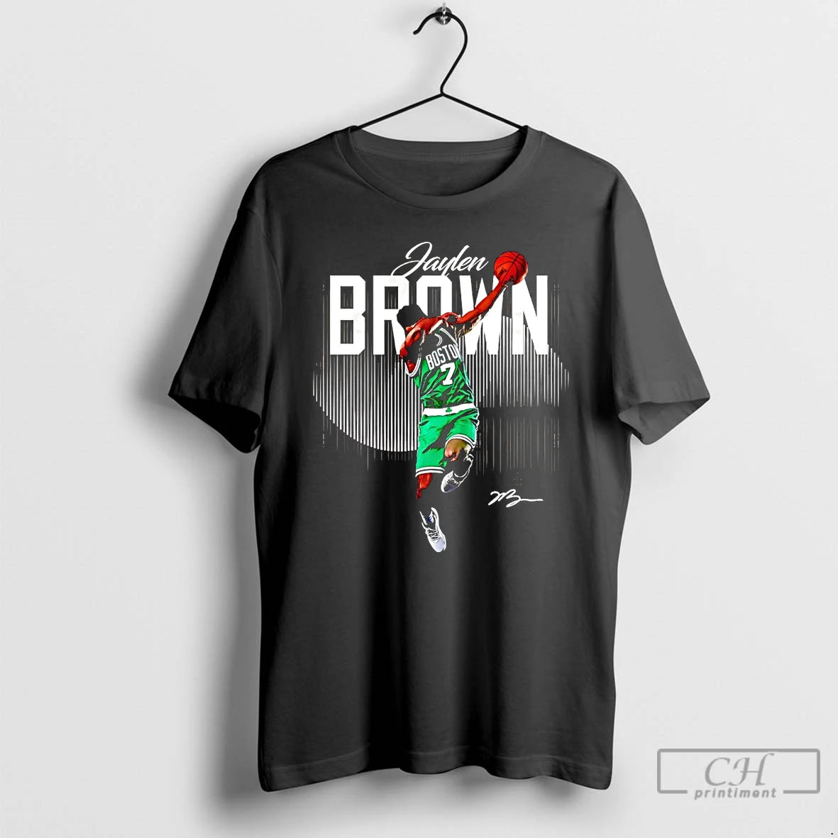 Classic Jaylen Brown Dabbing Jump Boston Celtics Signature T Shirts