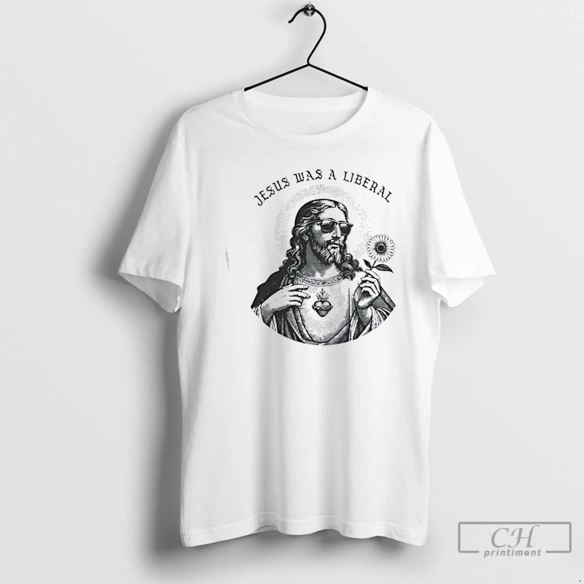Classic Jesus Was A Liberal Flower T Shirts