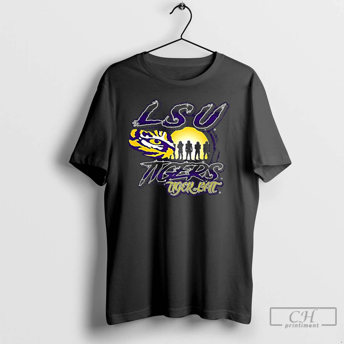 Classic Louisiana State University Tigers Football Tiger Bait Silhouette Player T Shirts