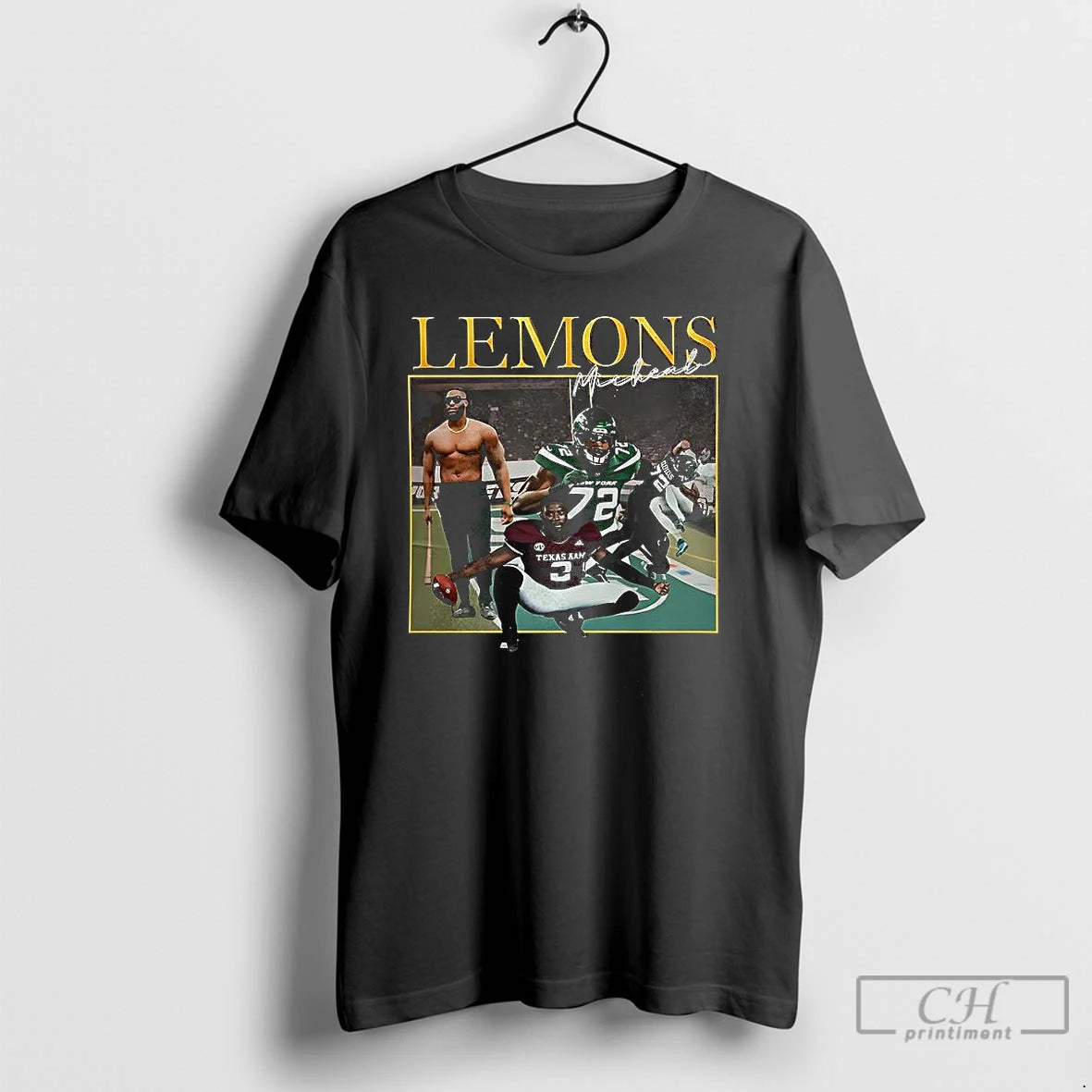 Classic Micheal Lemons Football Graphic T Shirts