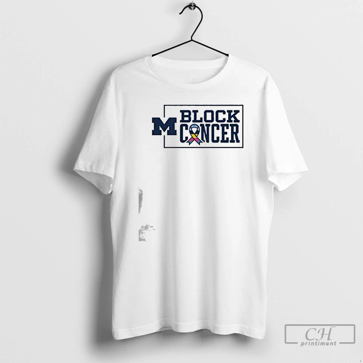 Classic Michigan Football Block Cancer T Shirts