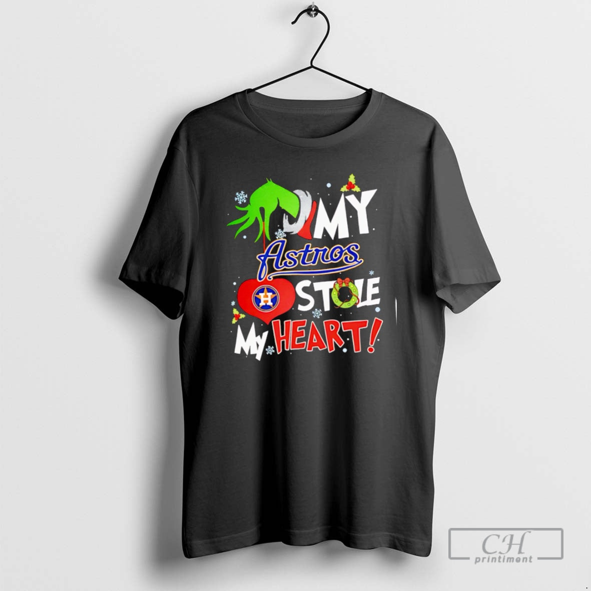 Classic Nice Grinch Hand My Houston Astros Stole My Heart Christmas Shirt Sweater