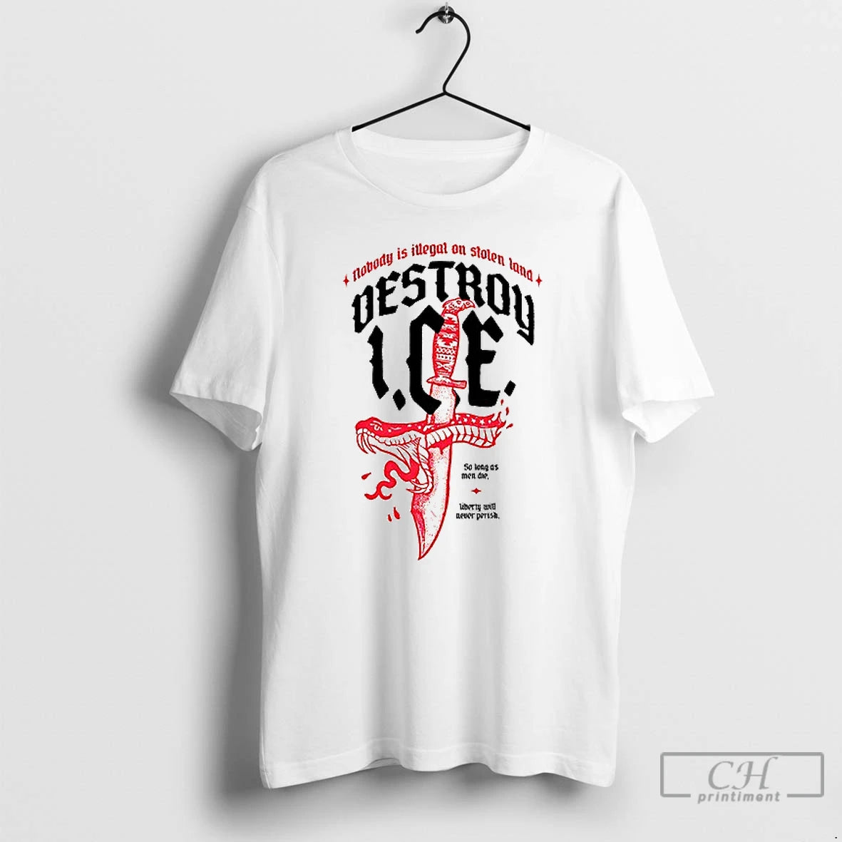 Classic Nobody Is Illegal On Stolen Land Destroy Ice T Shirt