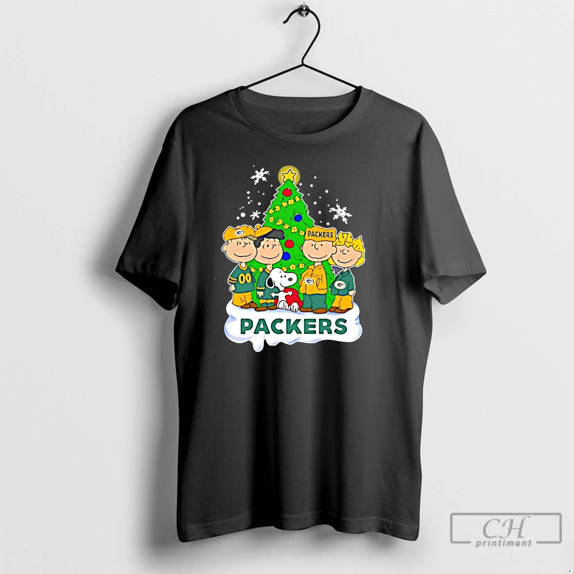 Classic Peanuts Characters X Green Bay Packers Chrismas T Shirts