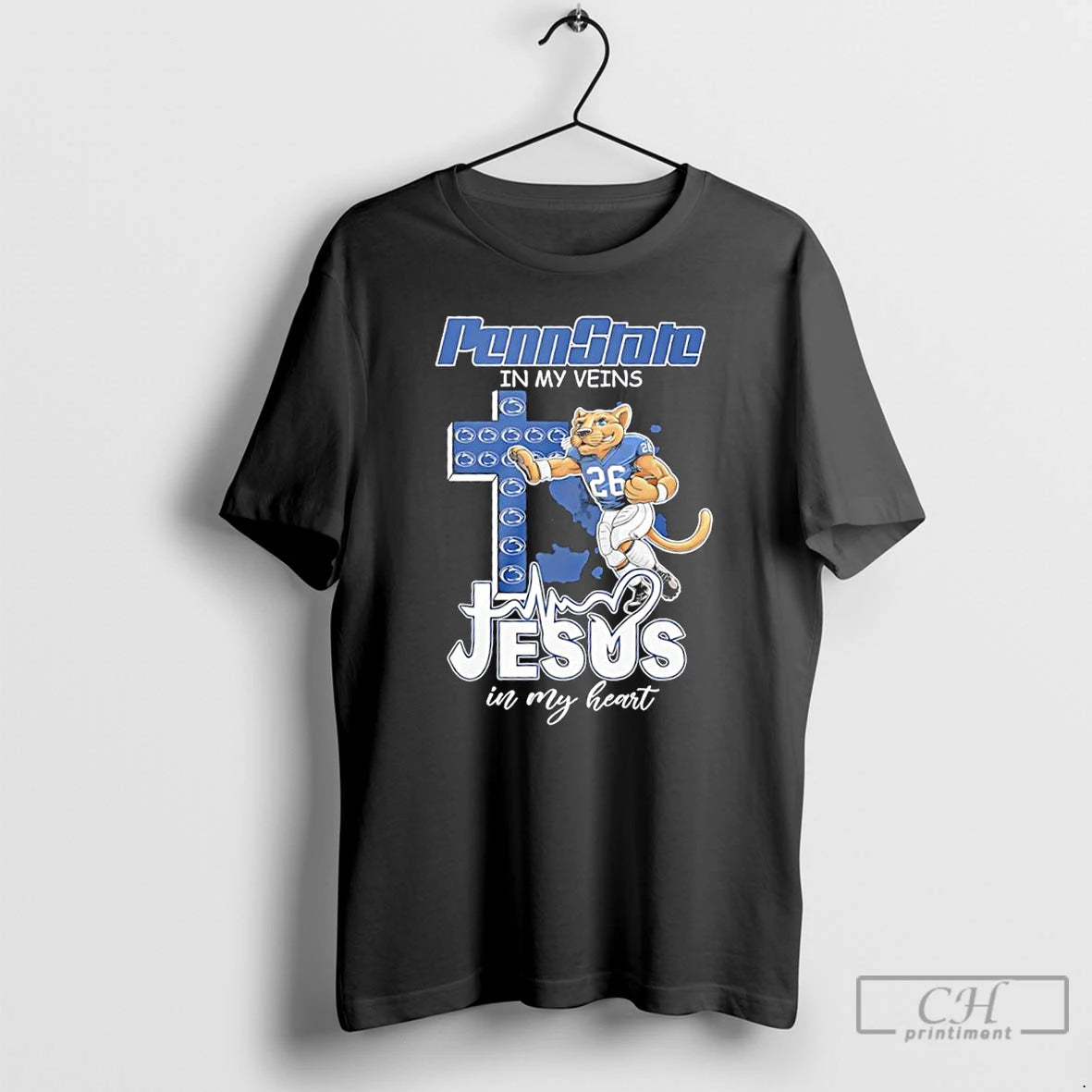 Classic Penn State Nittany Lions In My Veins Jesus In My Heart Lion Mascot Logo