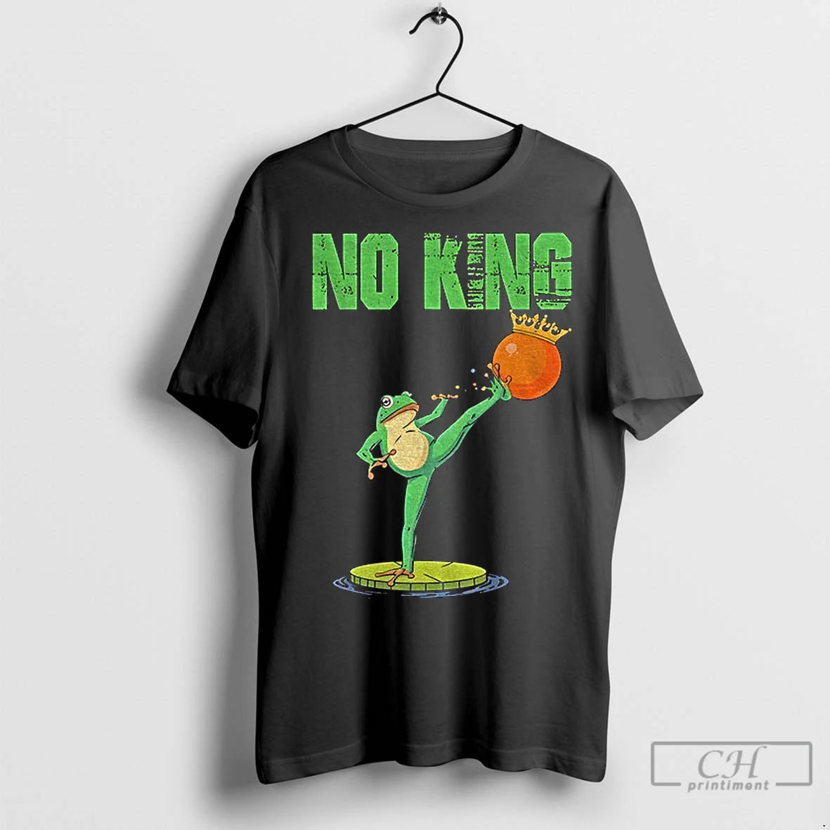 Classic Portland Frog Kick Out Orange Protest No Kings