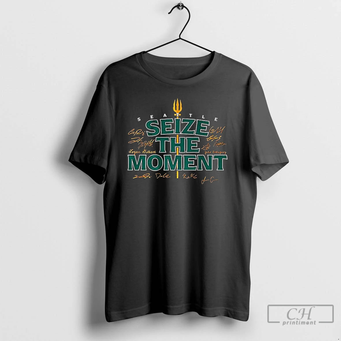 Classic Seattle Mariners Baseball 2025 Seize The Moment Trident Signature T Shirts