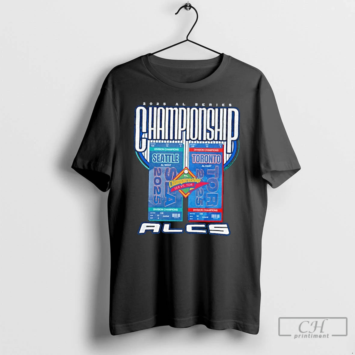 Classic Seattle Mariners Vs Toronto Blue Jays 2025 Al Series Championship Alcs Matchup T Shirts