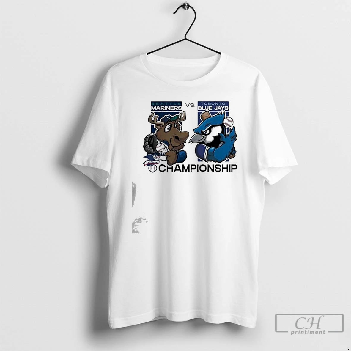 Classic Seattle Mariners Vs Toronto Blue Jays 2025 Mlb League Championship Series Mascot T Shirts
