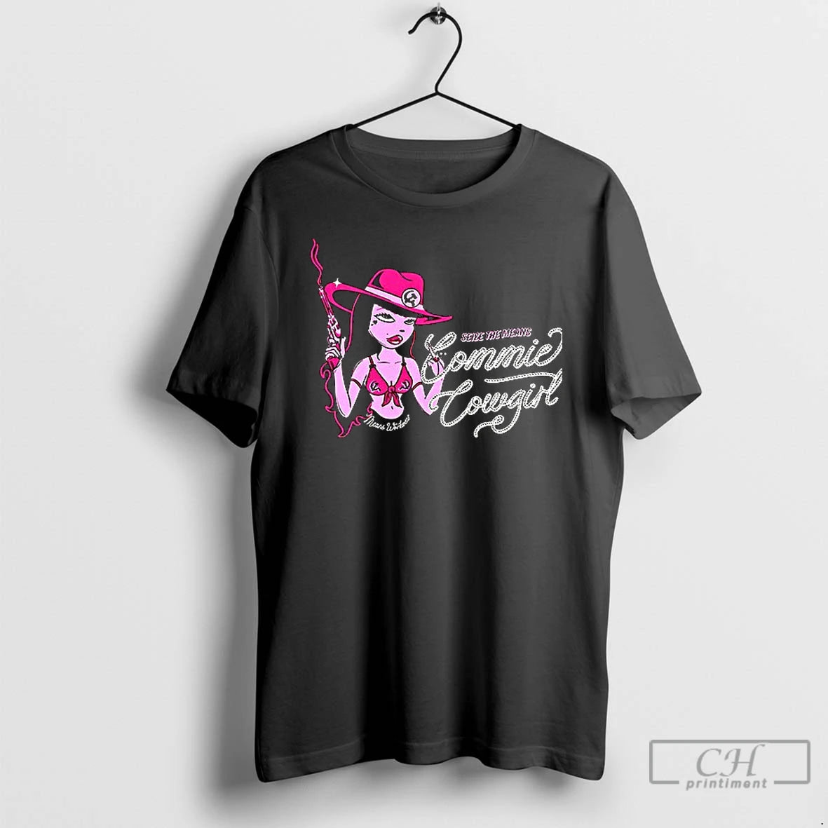 Classic Seize The Means Comic Cowgirl T Shirt