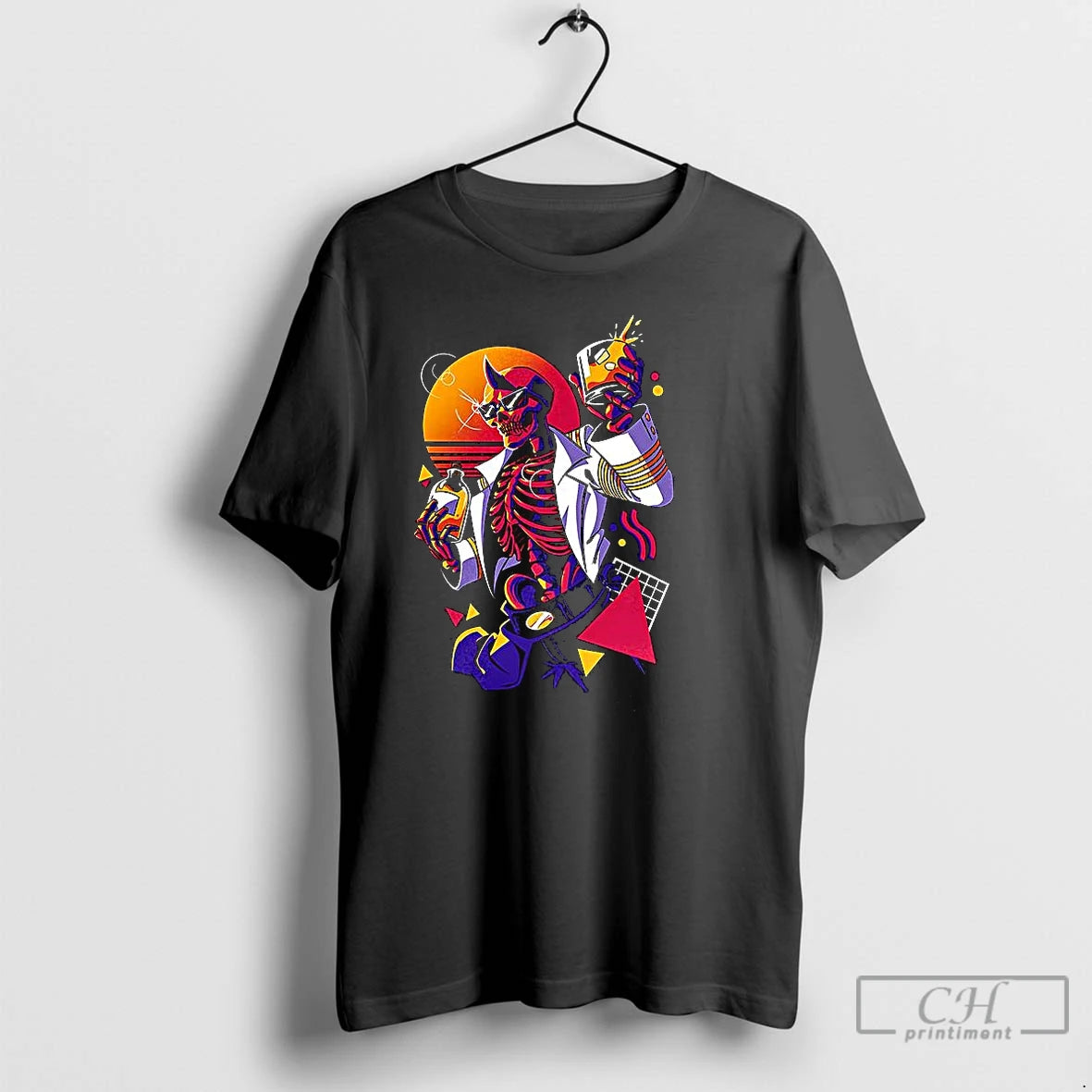 Classic Skeleton On The Rocks Halloween T Shirts