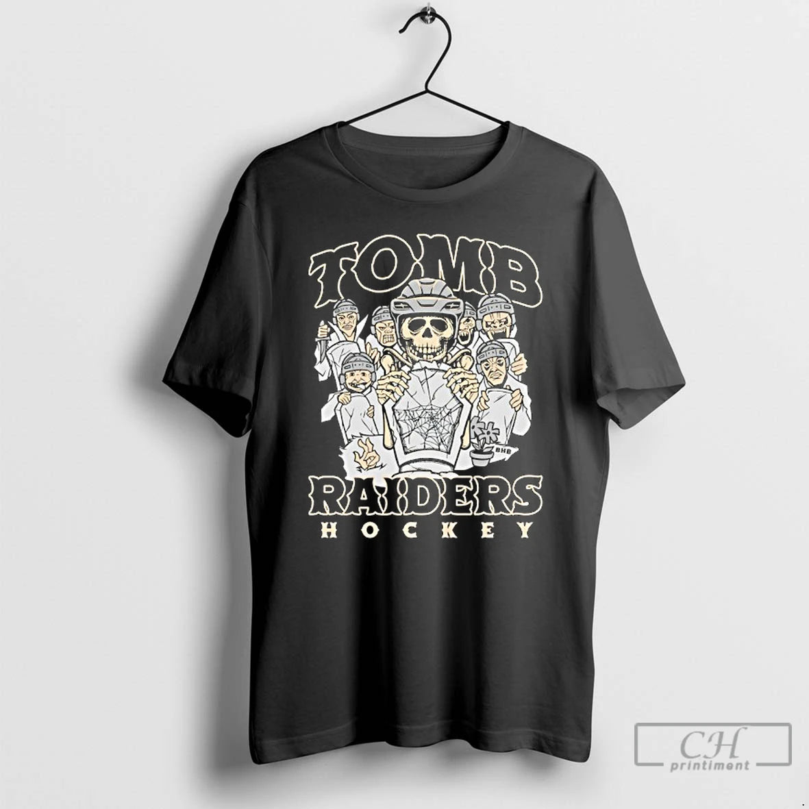 Classic Skeleton Tomb Raiders Hockey Halloween T Shirts