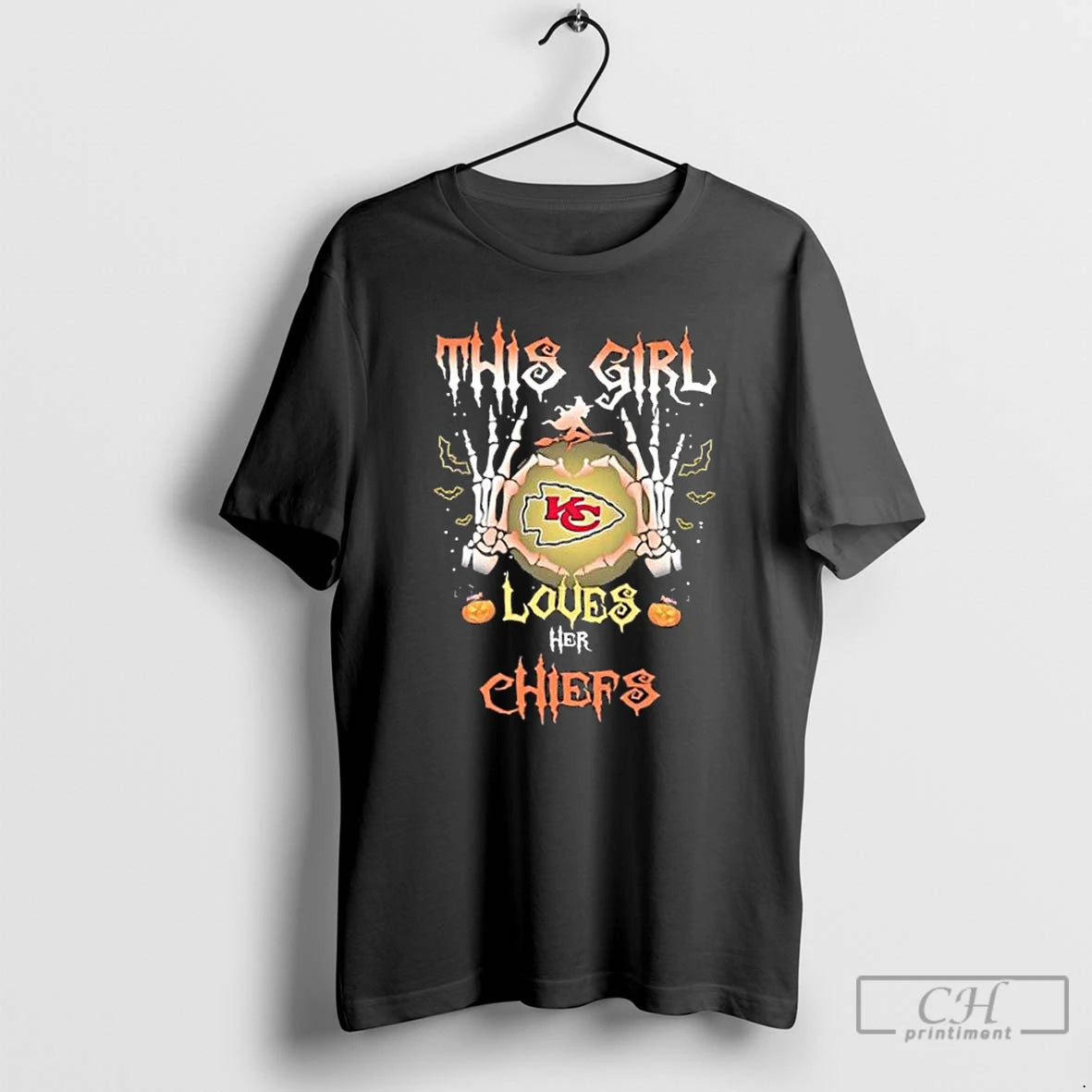 Classic This Girl Loves Her Kansas City Chiefs Football Halloween T Shirts