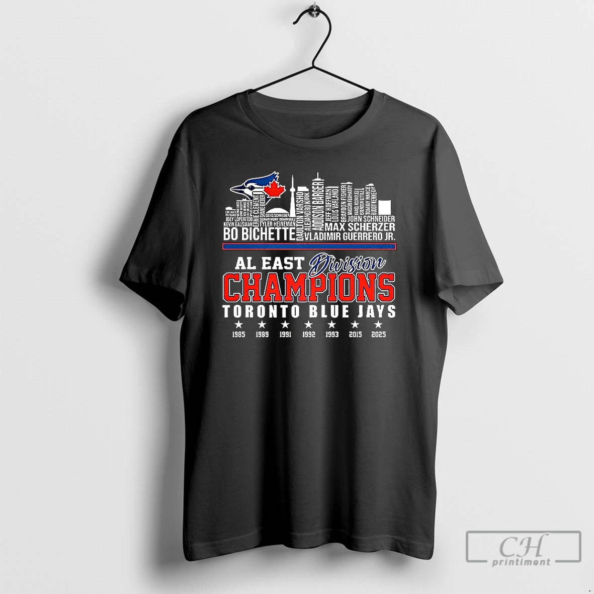 Classic Toronto Blue Jays Baseball Al East Division 2025 Skyline Name Player T Shirts