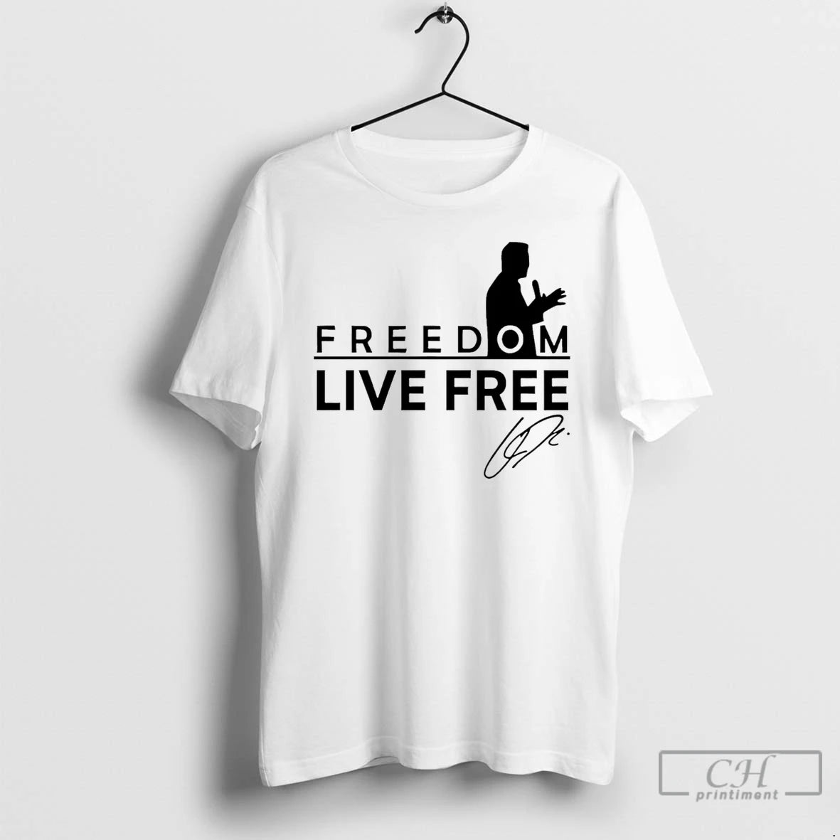 Classic Turning Point Charlie Kirk Live Free Signature T Shirts