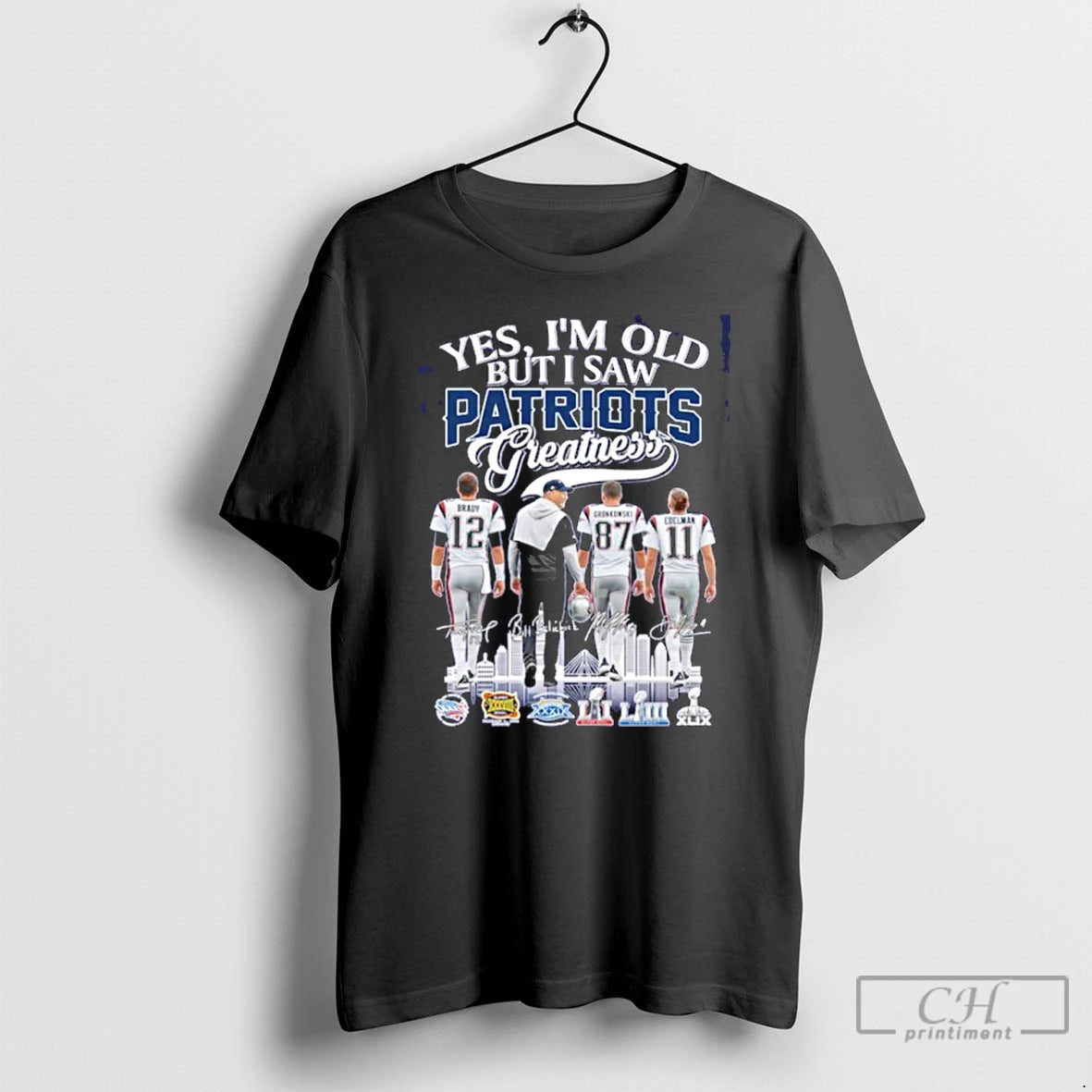 Classic Yes Im Old But I Saw Patriots Greatness Brady Gronkowski Edelman Signature T Shirts
