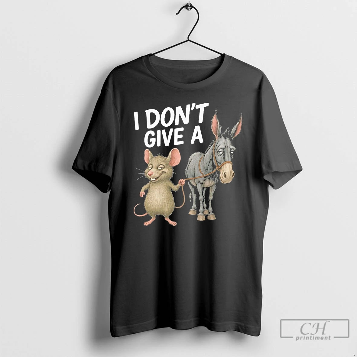 Classic I Dont Give A Rats Ass Mouse Donkey Funny T Shirts