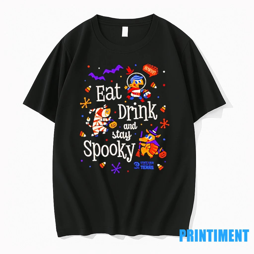 Eat Drink And Stay Spooky Halloween Mascots Tshirts Sweater