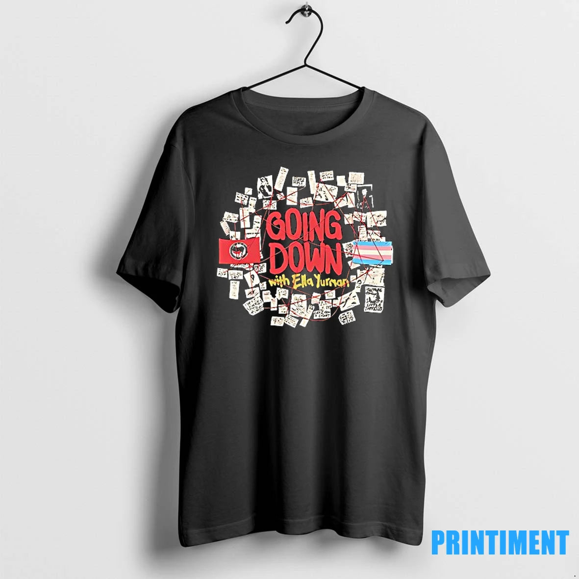 Going Down With Ella Yurman Antifa Flag Tshirts Sweater