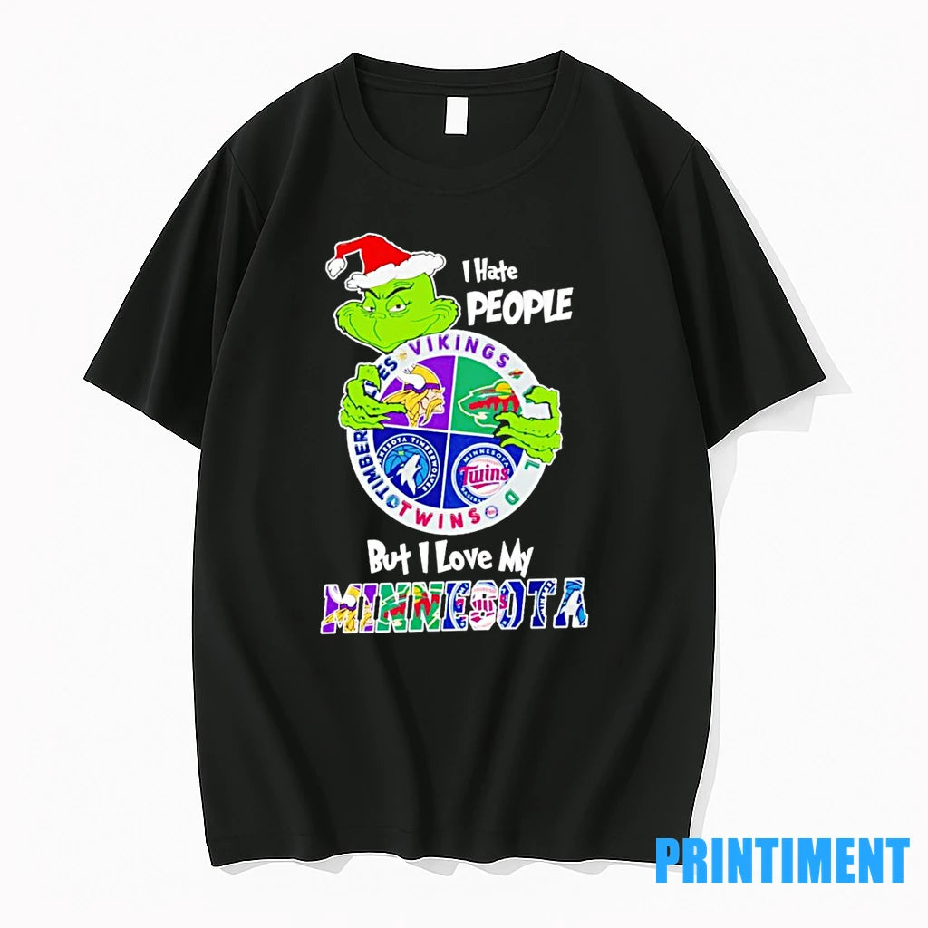 Grinch I Hate People But I Love My Minnesota Sports Teams Christmas Tshirts Sweater
