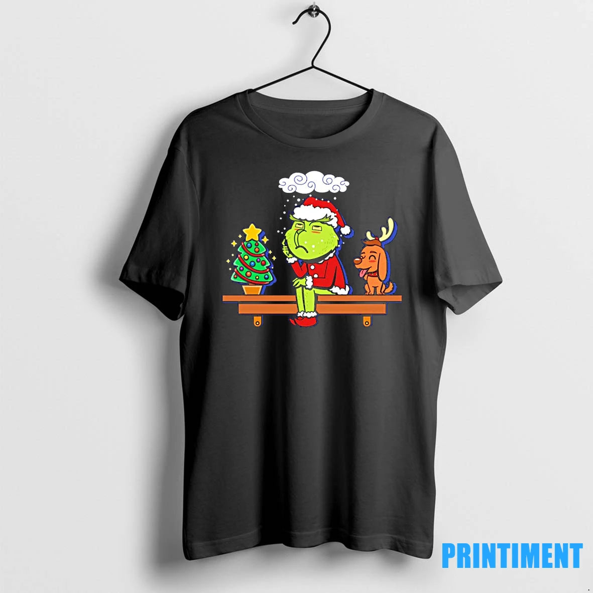 Grinch On The Shelf Christmas Cartoon Tshirts Sweater