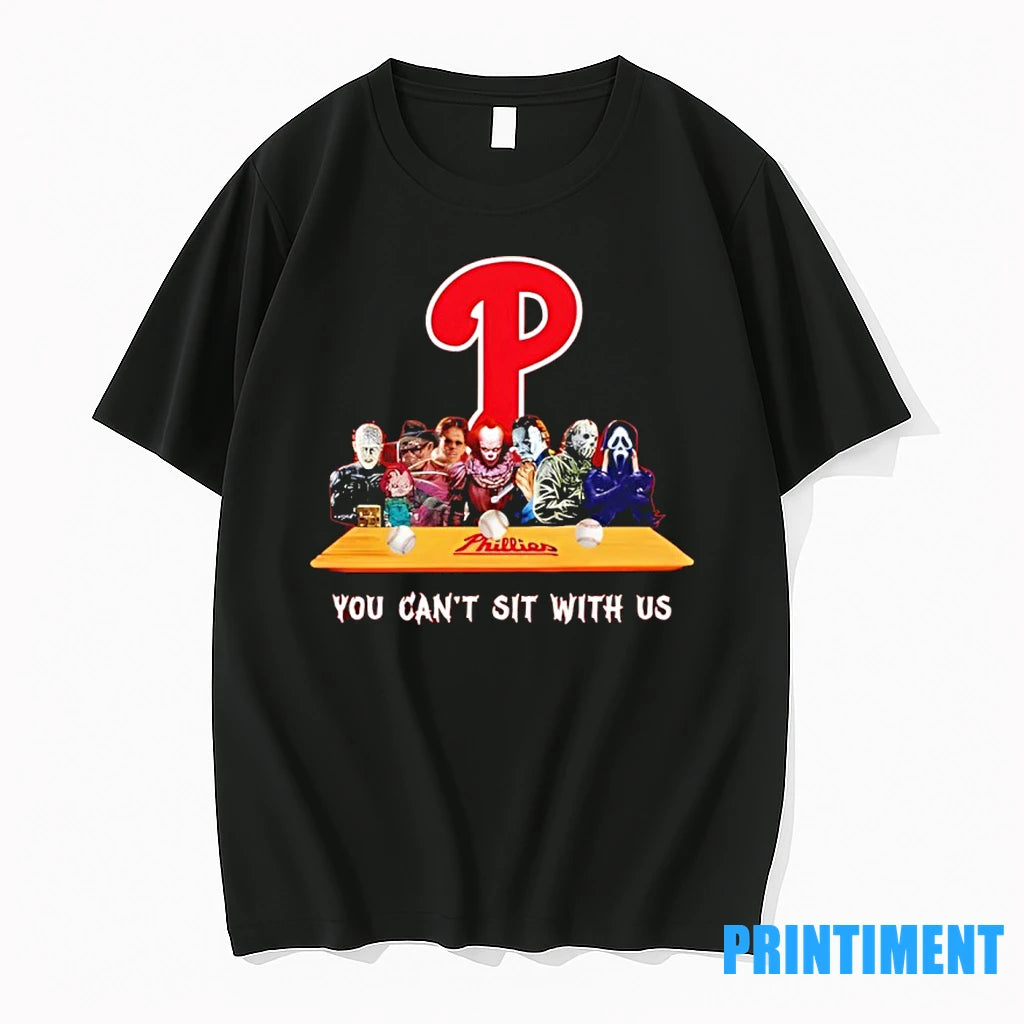 Horror Movie Characters You Cant Sit With Us Philadelphia Phillies Halloween Tshirts Sweater