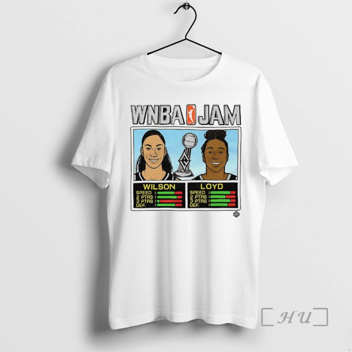 Limited Edition Aja Wilson And Jewell Loyd Las Vegas Aces Wnba Jam 2025 Champs Tee