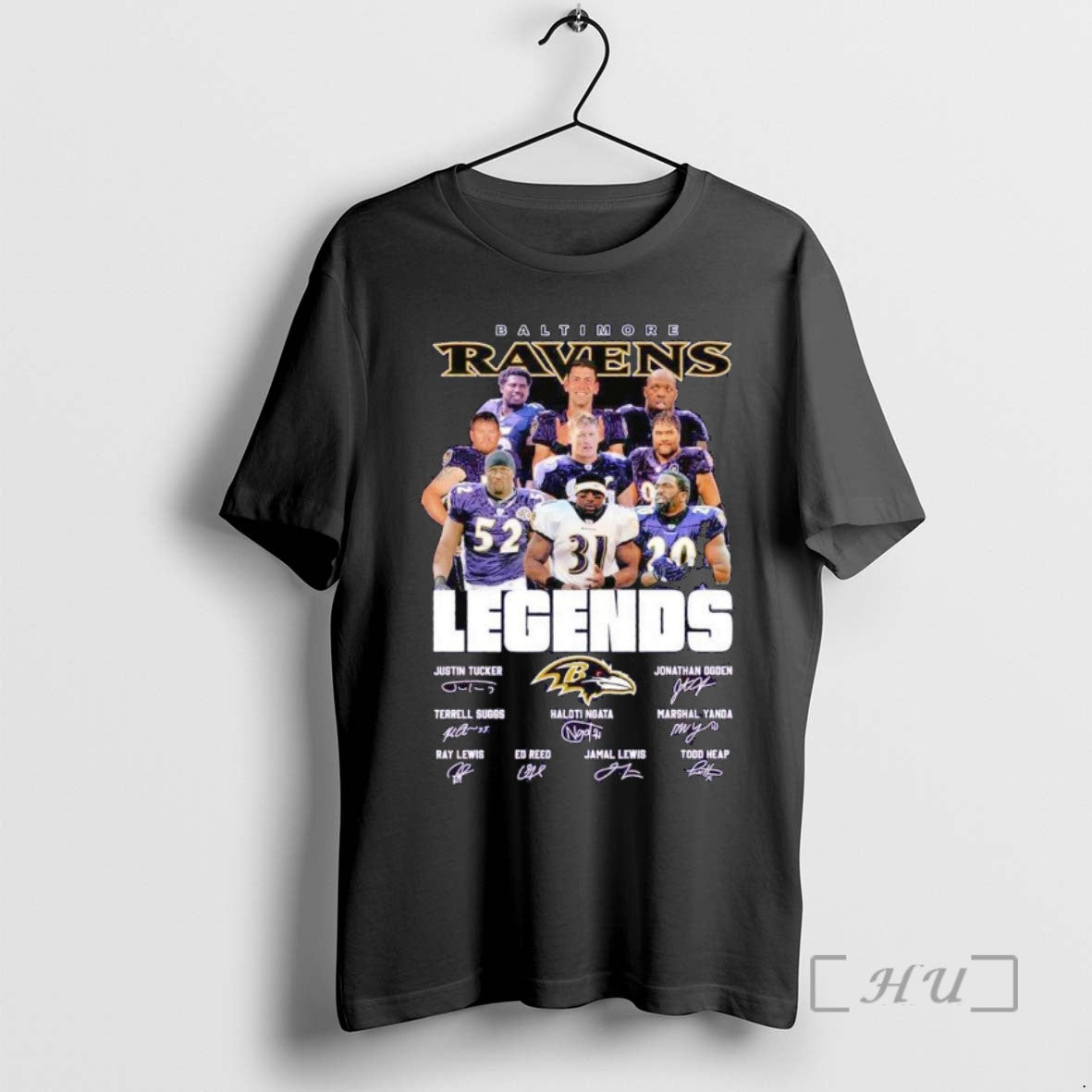 Limited Edition Baltimore Ravens Legends Names Signatures Tee Shirt Sweater