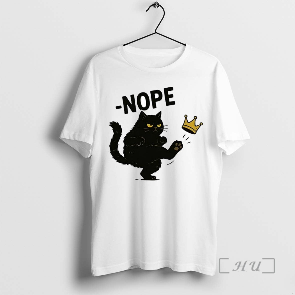 Limited Edition Black Cat No Kings In America Funny Political Meme Tee Shirt Sweater