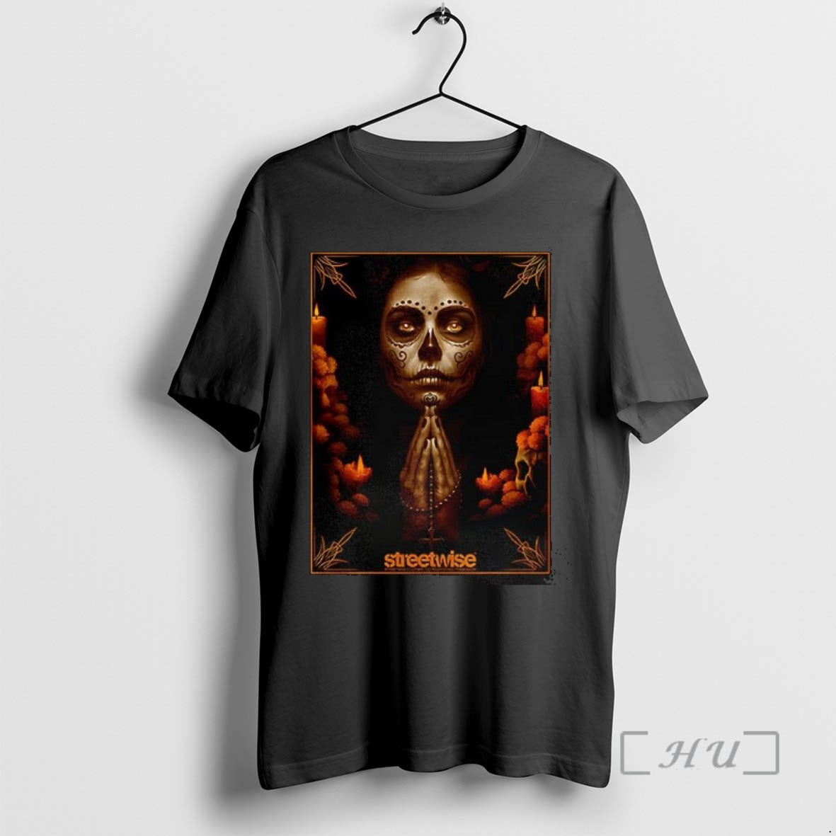 Limited Edition Dia De Los Muertos Calavera Catrina Style Marigold Flower Halloween Tee Shirt Sweater