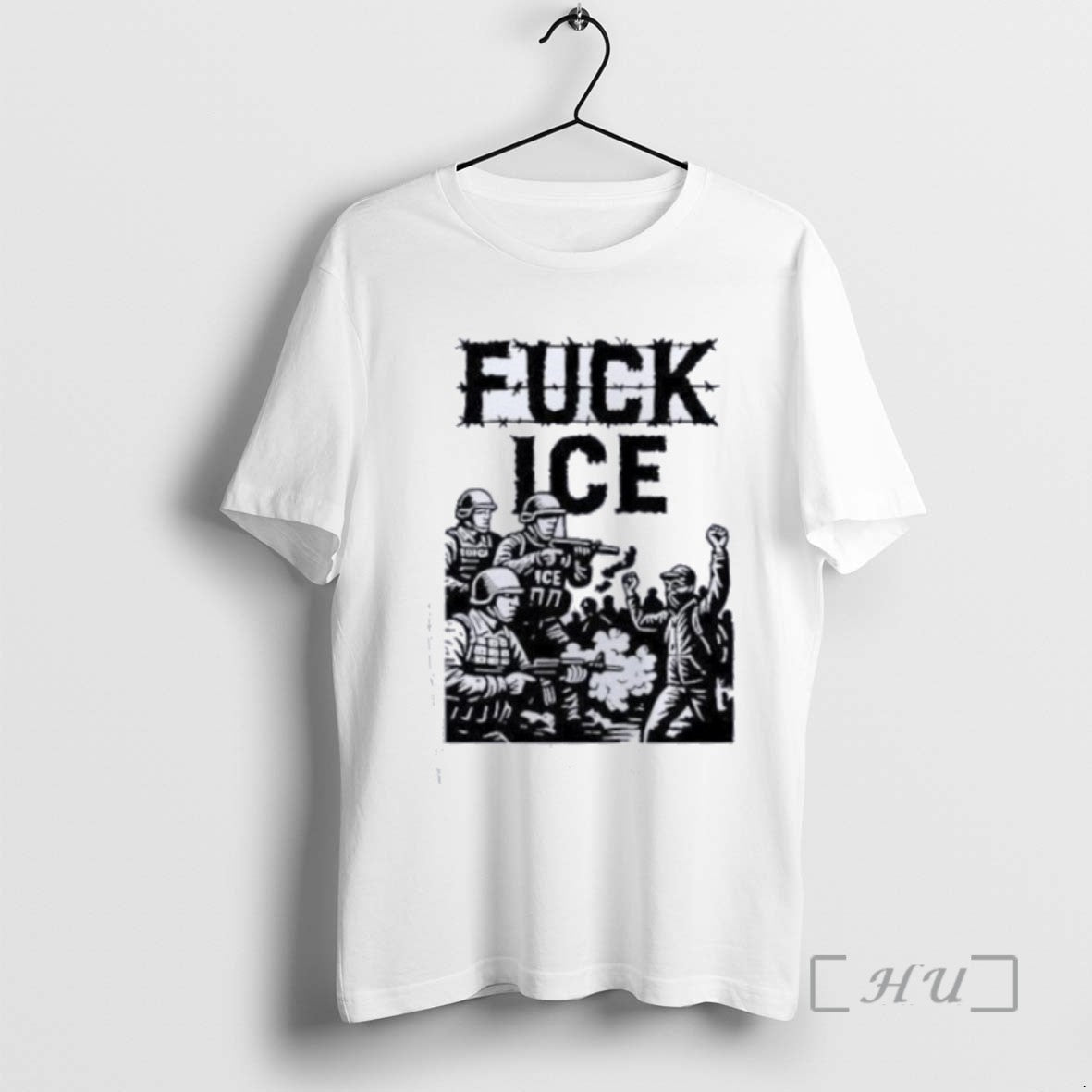 Limited Edition Fuck Ice Barbed Wire Protest Tee Shirt Sweater