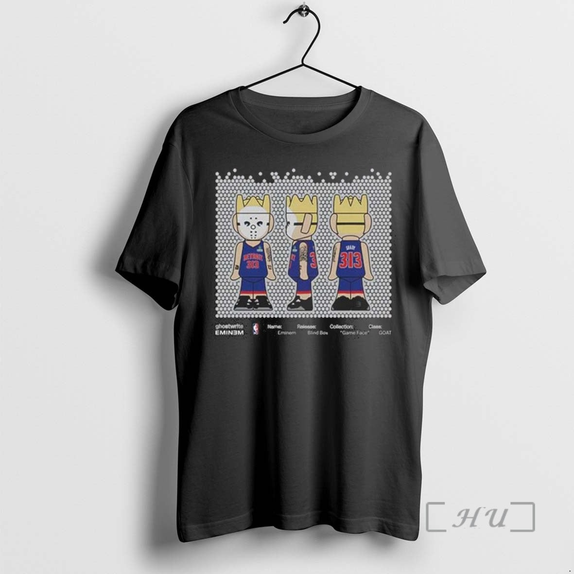 Limited Edition Ghostwrite X Nba X Eminem Game Face Two Sided Mockup Two Side Tee