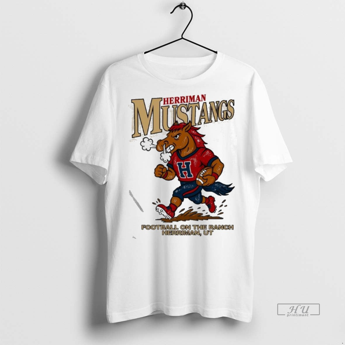 Limited Edition Herriman Mustangs Football Mascot Herriman Ut 2025 Tee Shirt Sweater