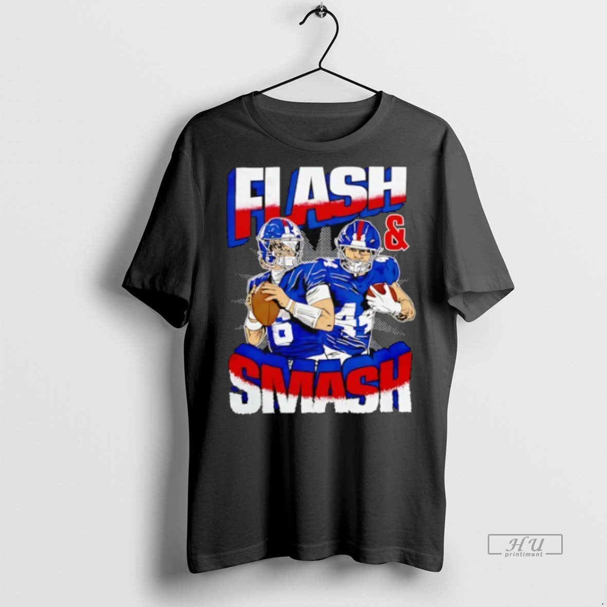 Limited Edition Jaxson Dart And Cam Skattebo Flash And Smash New York Giants Football Cartoon