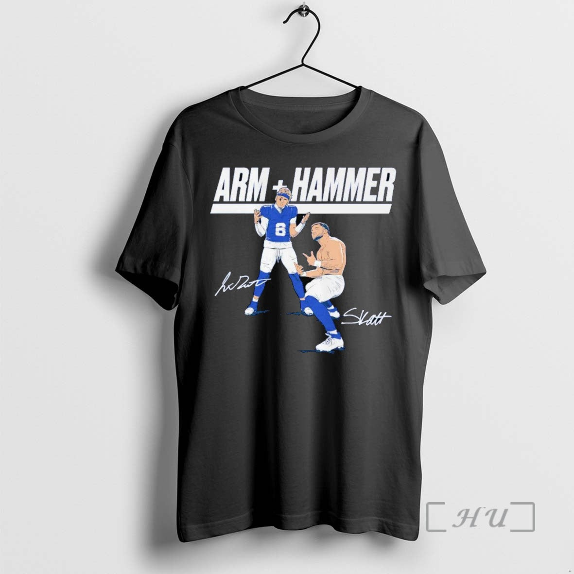 Limited Edition Jaxson Dart And Cam Skattebo Arm And Hammer Celebration Tee Shirt Sweater