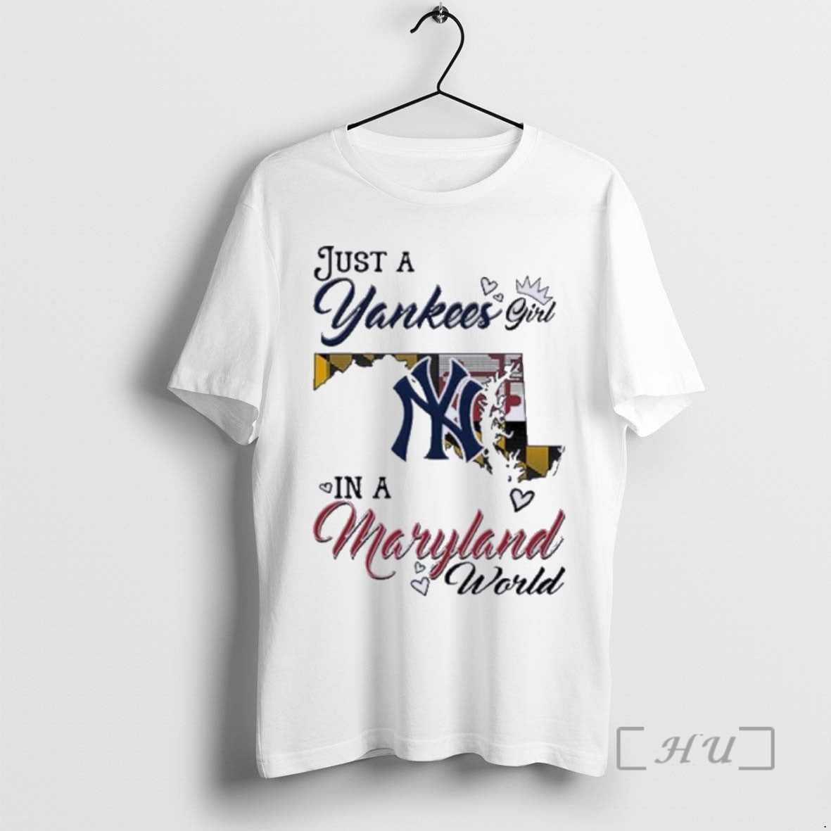 Limited Edition Just A New York Yankees Girl In A Maryland World Tee Shirt Sweater