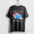 Limited Edition Just A Woman Who Loves Detroit Lions Football Helmet Tee Shirt Sweater