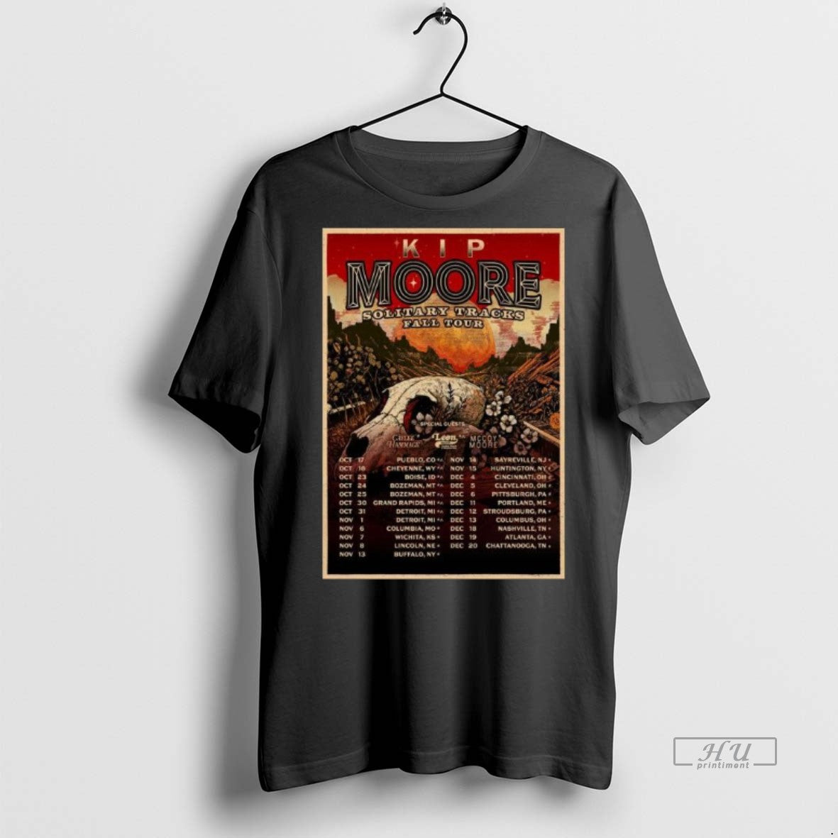 Limited Edition Kip Moore 2025 Solitary Tracks Fall Tour Tee Shirt Sweater