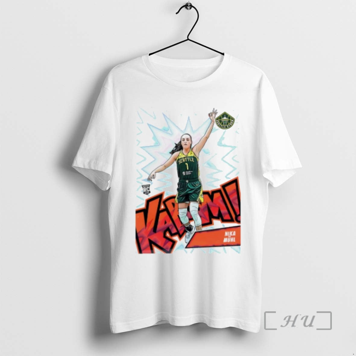 Limited Edition Nika Muhl Kaboom Seattle Storm Player Caricature Tee Shirt Sweater