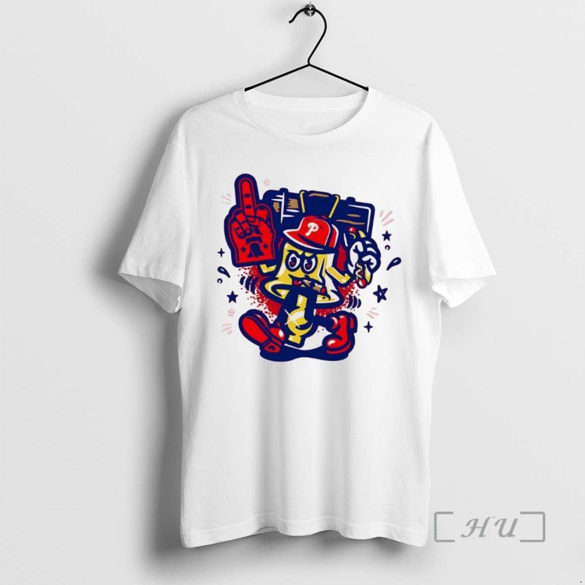 Limited Edition Philadelphia Phillies Baseball Logo Foam Gloves And Hot Dog Tee Shirt Sweater