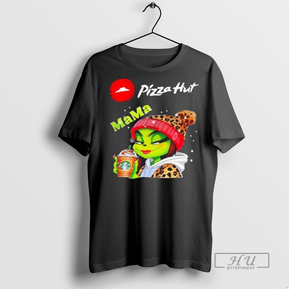 Limited Edition Pizza Hut X Grinch Mama Christmas Graphic Tee Shirt Sweatshirt Hoodies