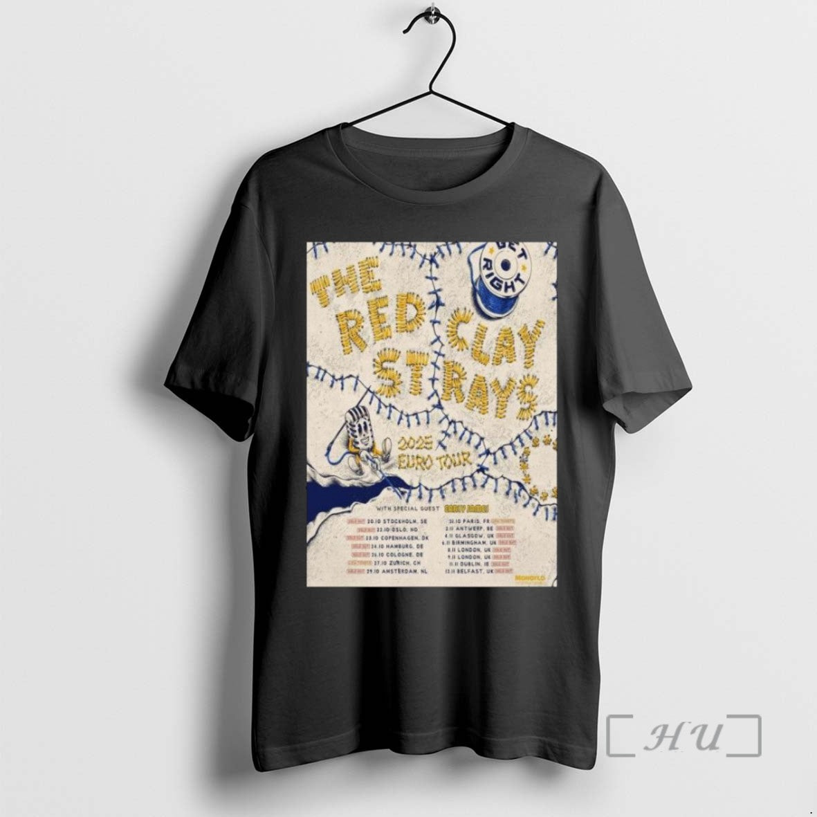 Limited Edition Red Clay Strays 2025 Euro Tour Long Sleve Tee Shirt Sweater