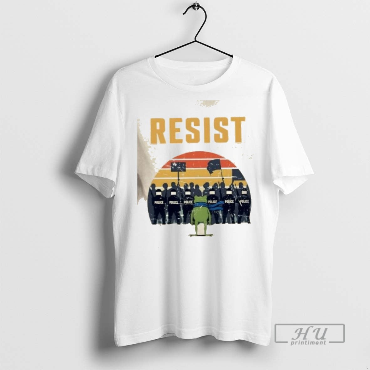Limited Edition Resist Police Portland Frog Protest Vintage Graphic Tee Shirt Sweatshirt Hoodies