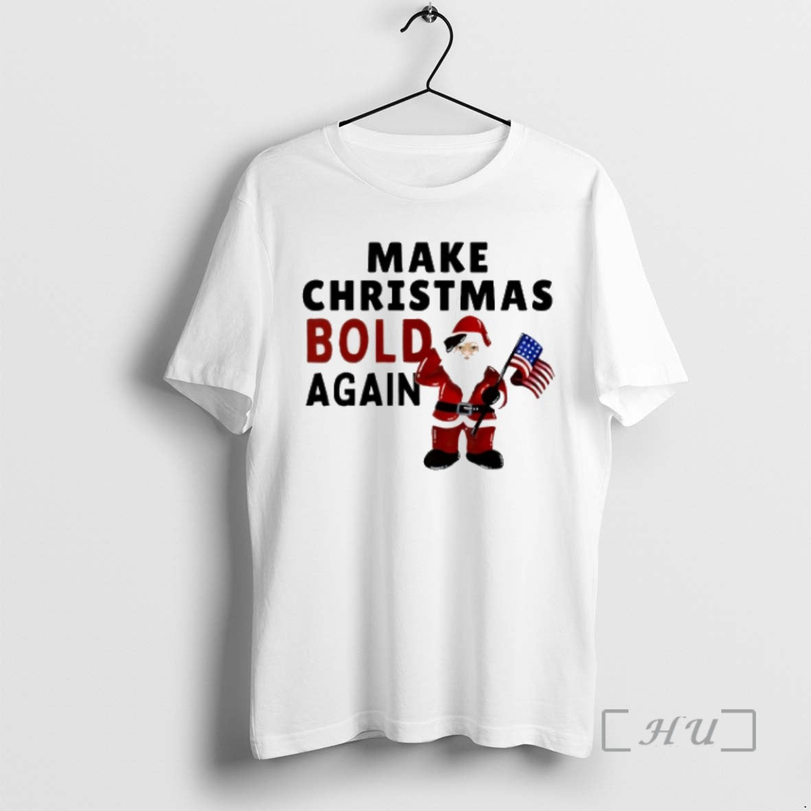 Limited Edition Santa Claus With American Flag Make Christmas Bold Again Tee Shirt Sweater