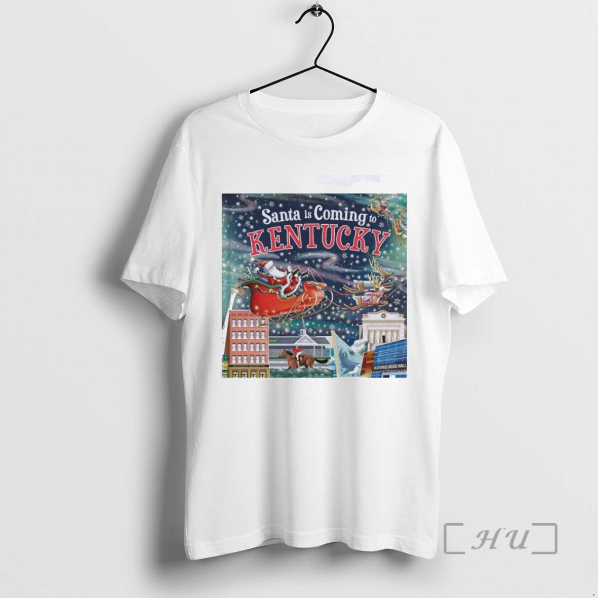 Limited Edition Santa Is Coming To Kentucky Christmas Tee Shirt Sweater