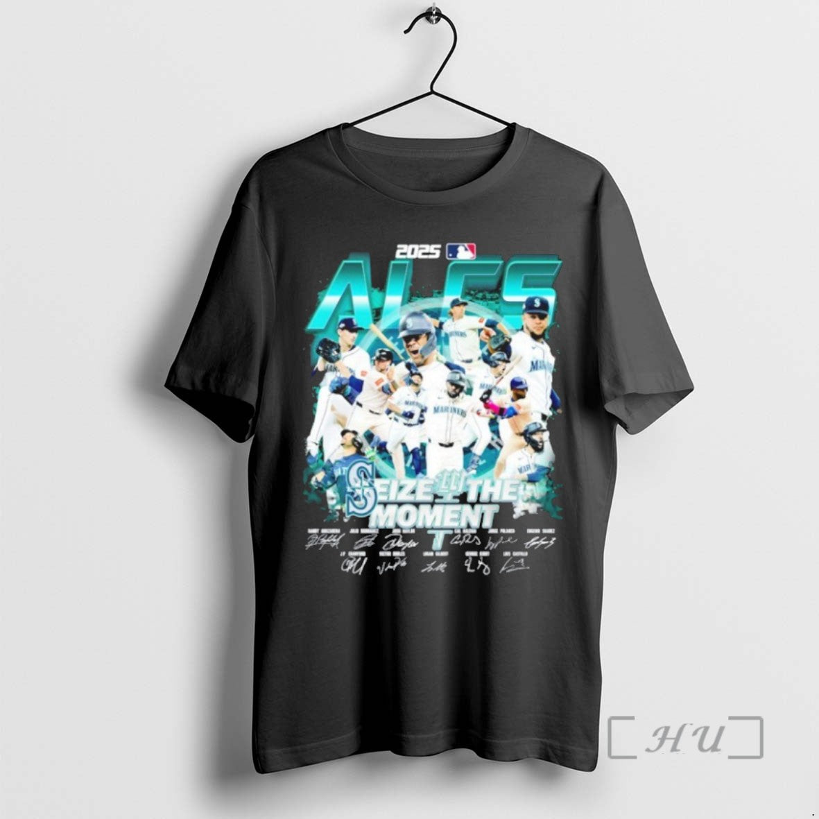 Limited Edition Seattle Mariners 2025 Alcs Seize The Moment Signatures Tee Shirt Sweater