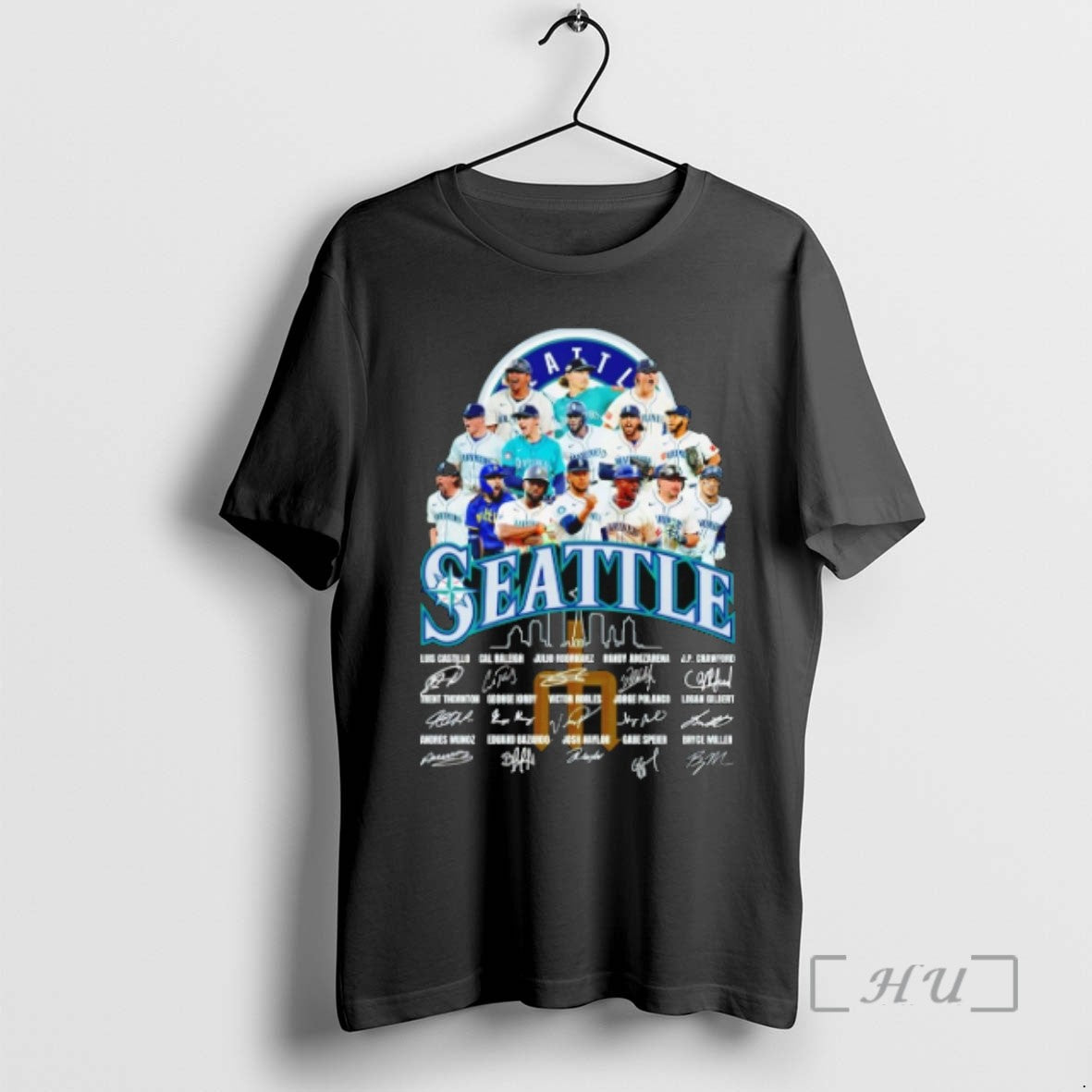 Limited Edition Seattle Mariners Signatures Skyline 2025 Tee Shirt Sweater