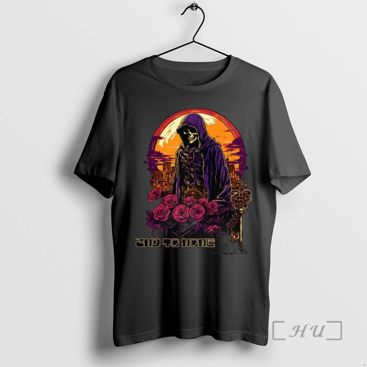 Limited Edition Utopian Reaper Rose And Key Skyline Halloween Tee Shirt Sweater